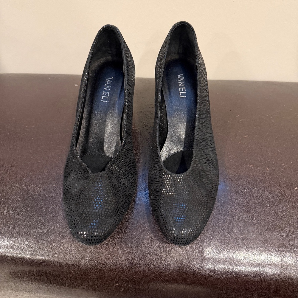 Snake Print Black Heels